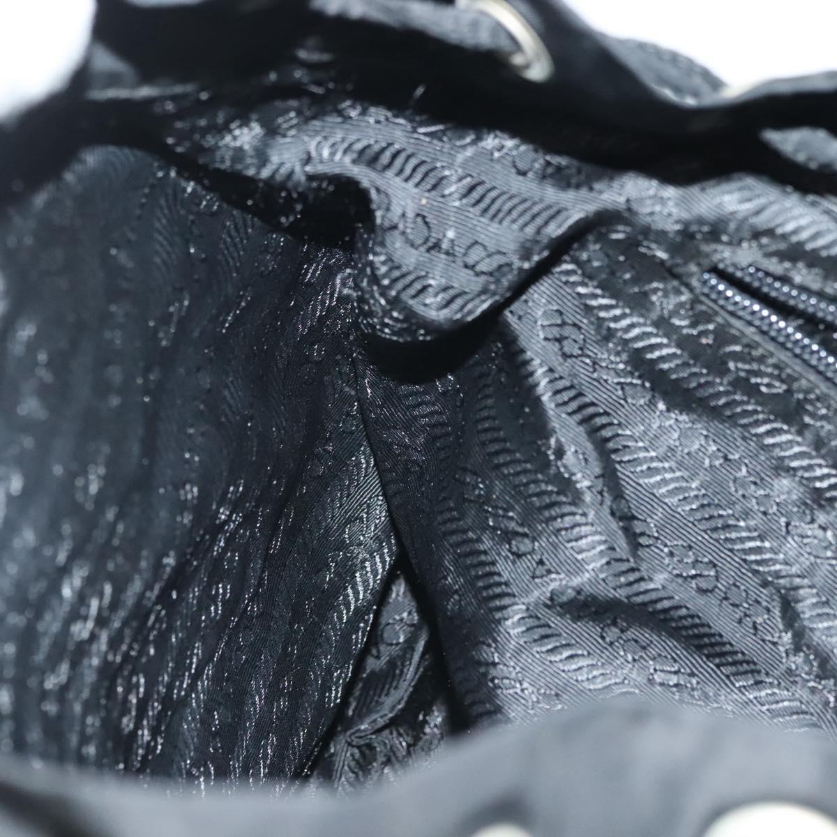 PRADA Backpack Nylon Black Silver Auth 138031