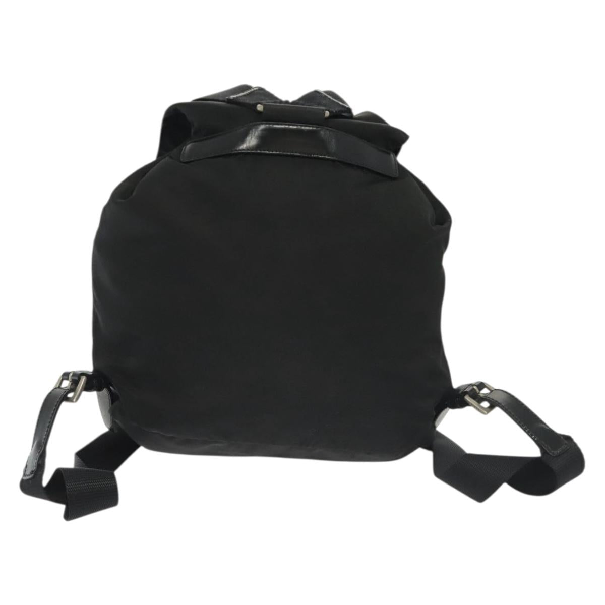 PRADA Backpack Nylon Black Silver Auth 138031