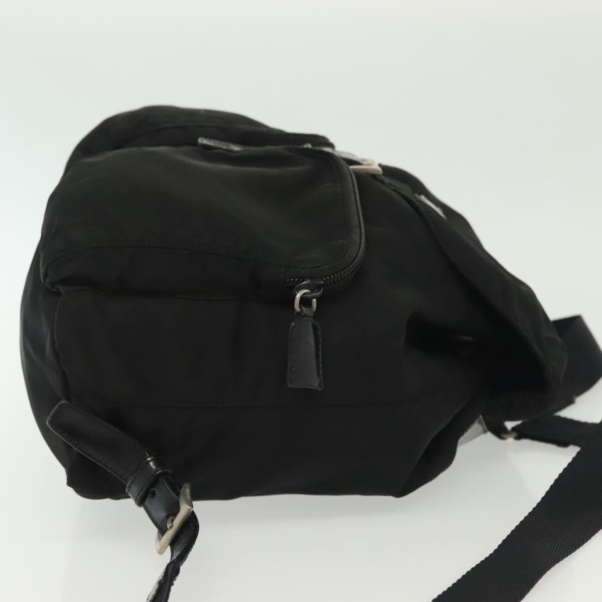 PRADA Backpack Nylon Black Silver Auth 138031
