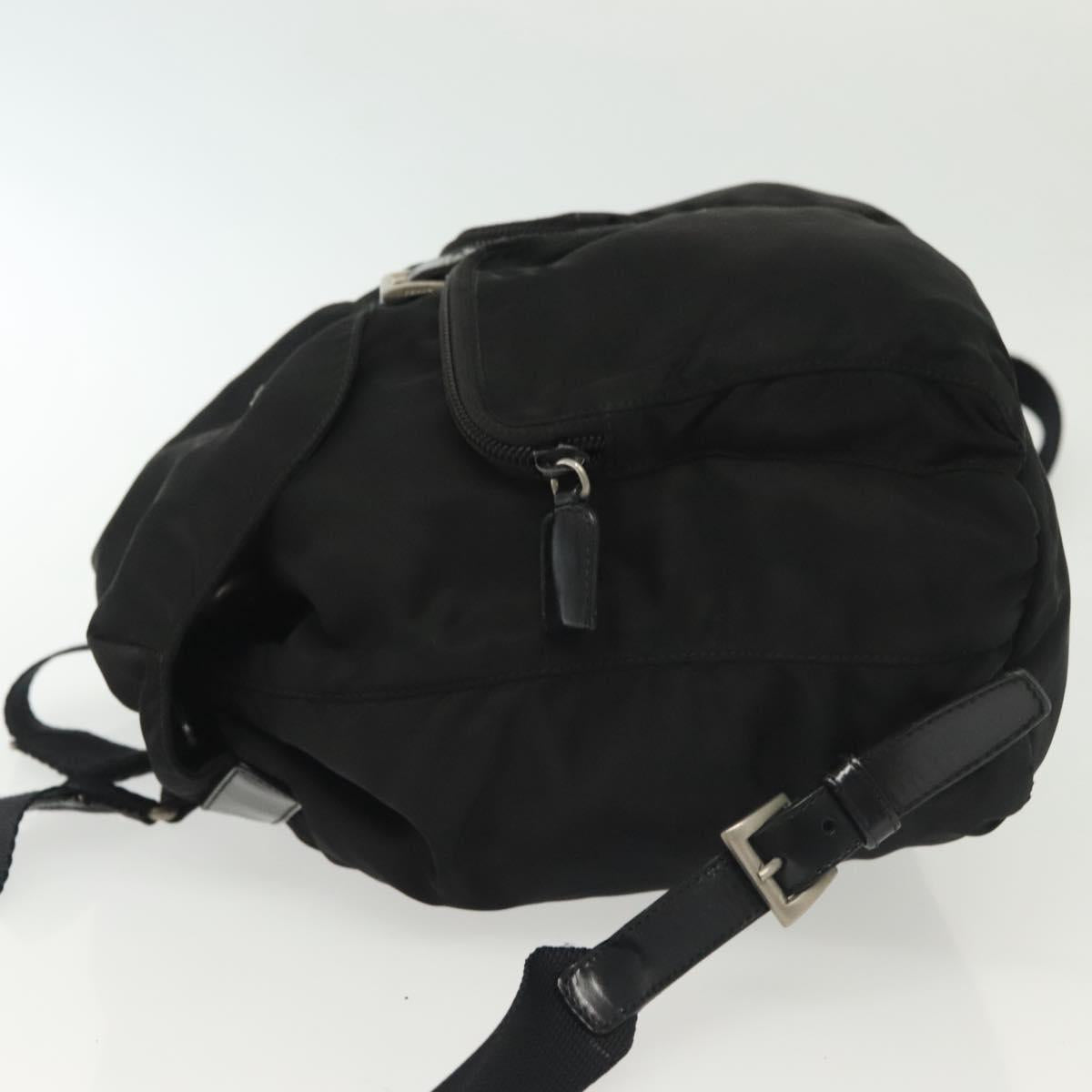PRADA Backpack Nylon Black Silver Auth 138031