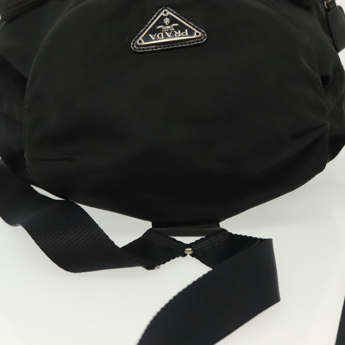 PRADA Backpack Nylon Black Silver Auth 138031