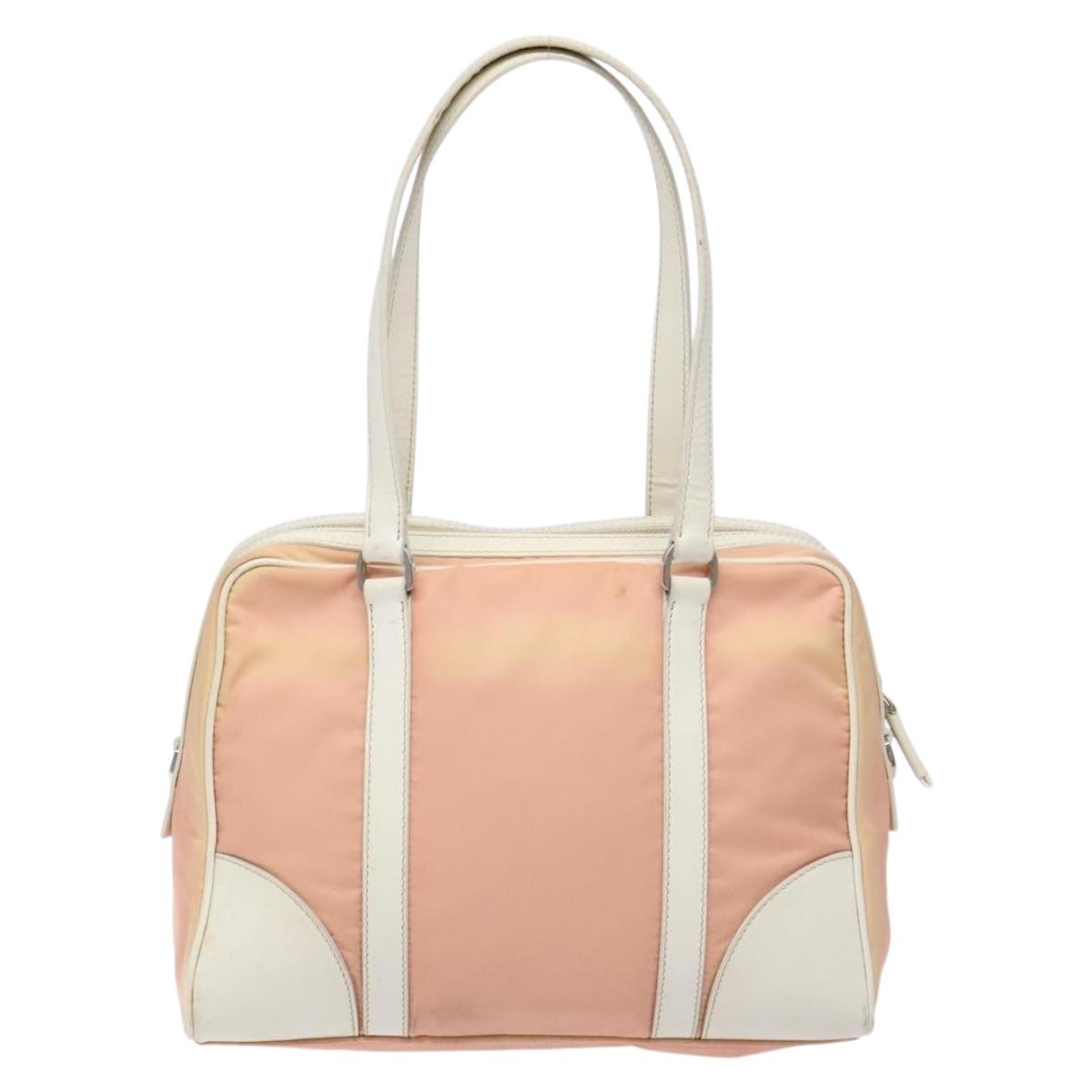 PRADA Shoulder Bag Nylon Pink Silver Auth 138032