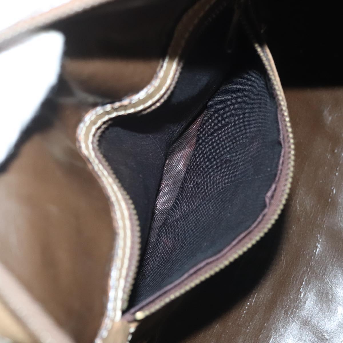 FENDI Zucchino Canvas Boston Bag Coated Canvas Vintage Brown Auth 138057