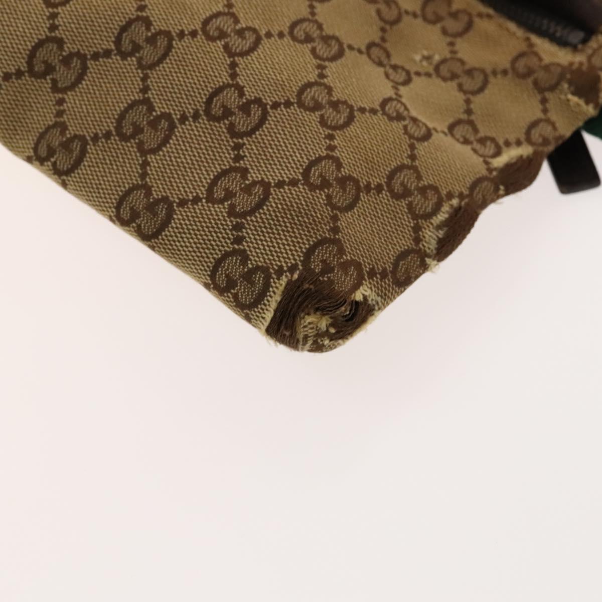 GUCCI GG Canvas Web Sherry Line Tote Bag 2Set Beige Red Green Auth 138062