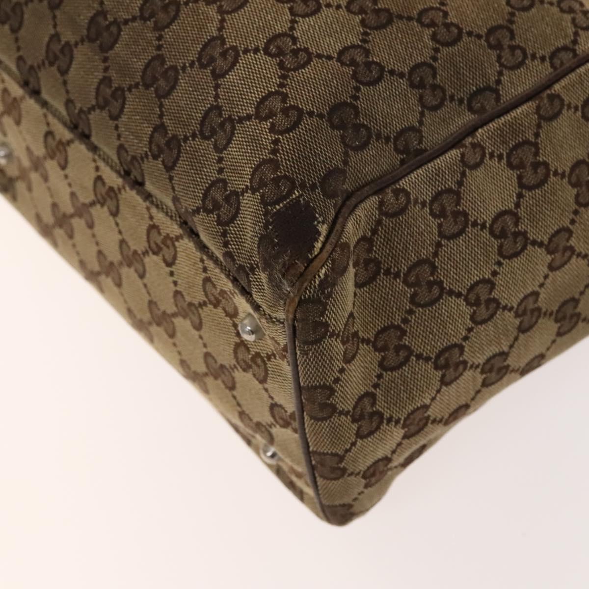 GUCCI GG Canvas Web Sherry Line Tote Bag 2Set Beige Red Green Auth 138062