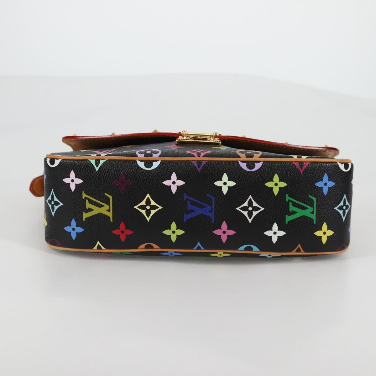 LOUIS VUITTON Monogram Multicolor Sologne Shoulder Bag Black M92639 Auth 138075SAV