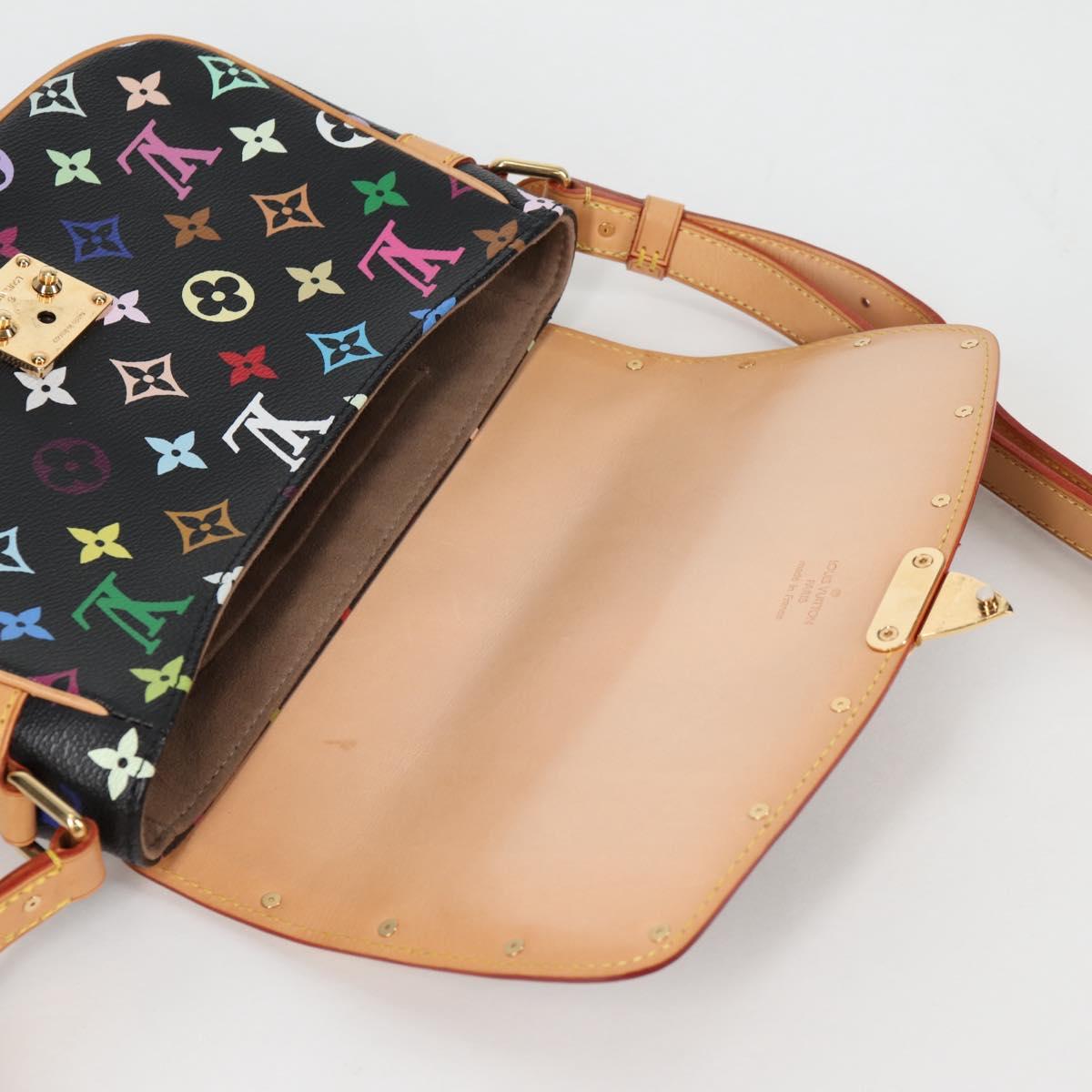 LOUIS VUITTON Monogram Multicolor Sologne Shoulder Bag Black M92639 Auth 138075SAV