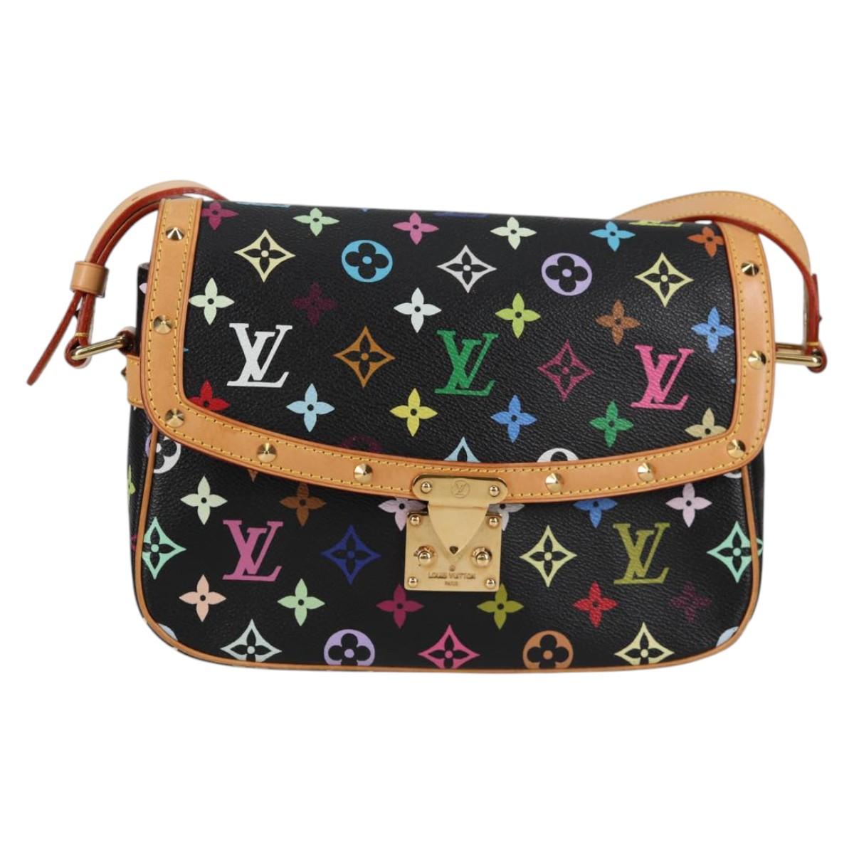 LOUIS VUITTON Monogram Multicolor Sologne Shoulder Bag Black M92639 Auth 138075SAV
