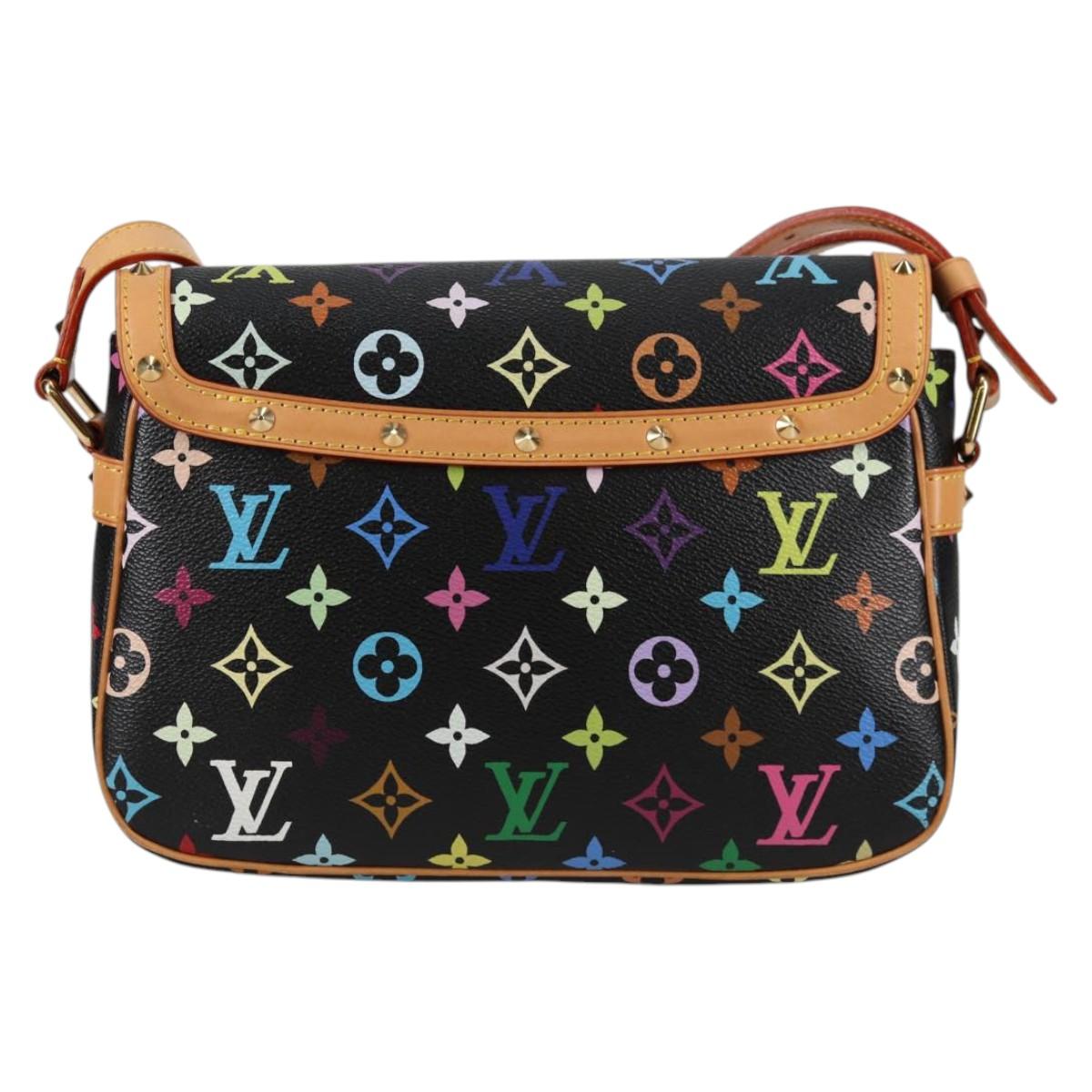 LOUIS VUITTON Monogram Multicolor Sologne Shoulder Bag Black M92639 Auth 138075SAV