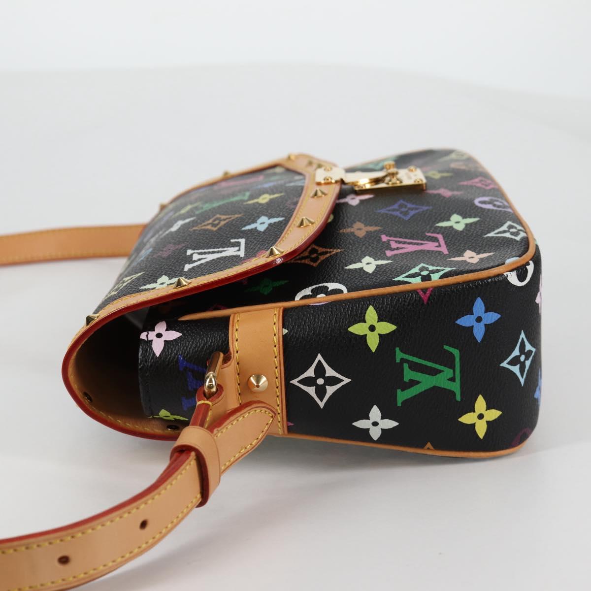 LOUIS VUITTON Monogram Multicolor Sologne Shoulder Bag Black M92639 Auth 138075SAV