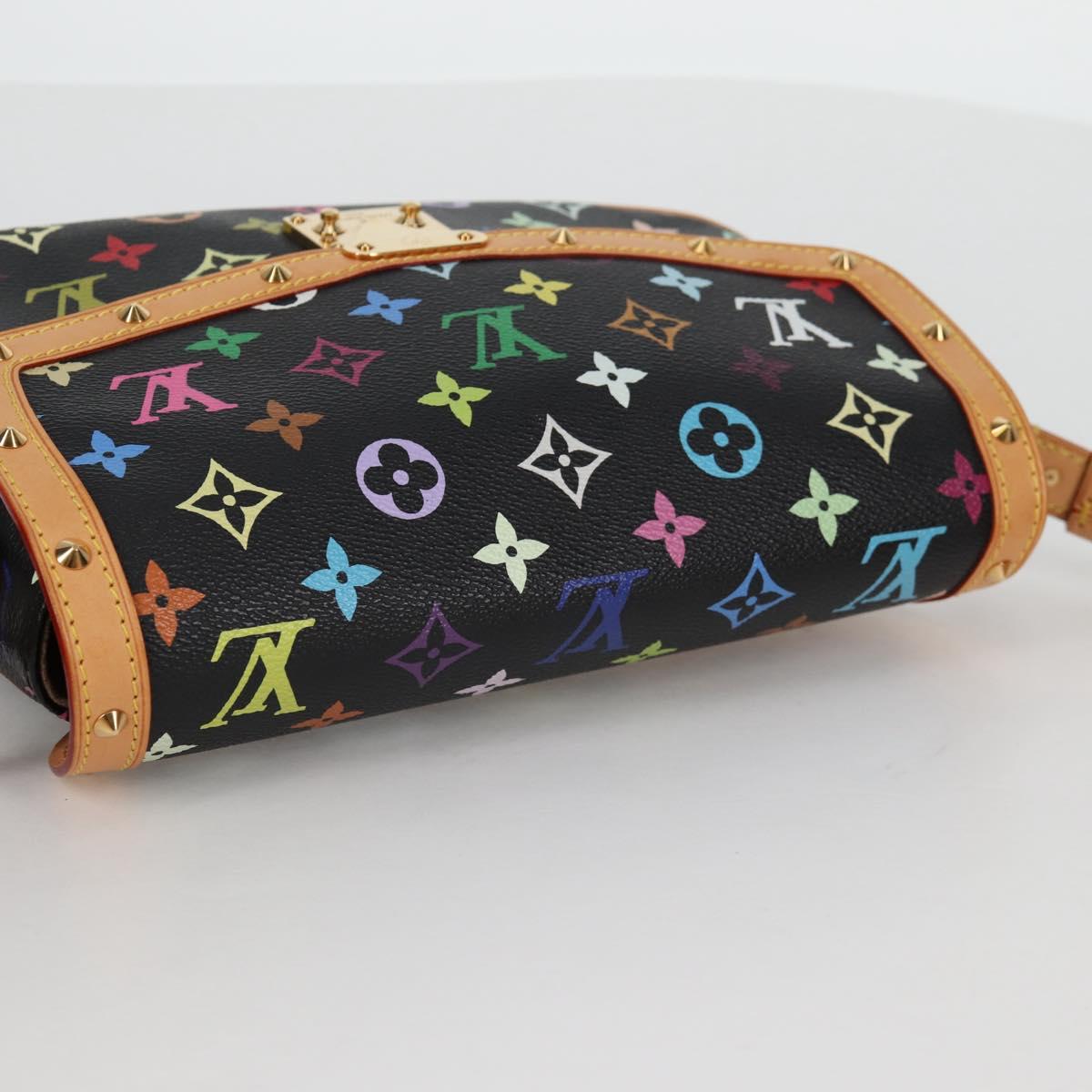 LOUIS VUITTON Monogram Multicolor Sologne Shoulder Bag Black M92639 Auth 138075V
