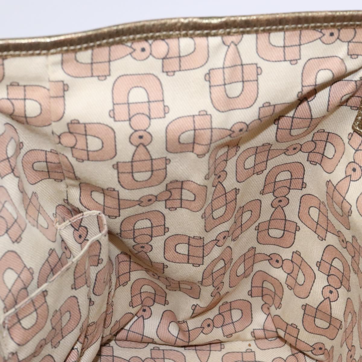 GUCCI GG Canvas Sherry Line Tote Bag Beige Gold 137396 Auth 138114