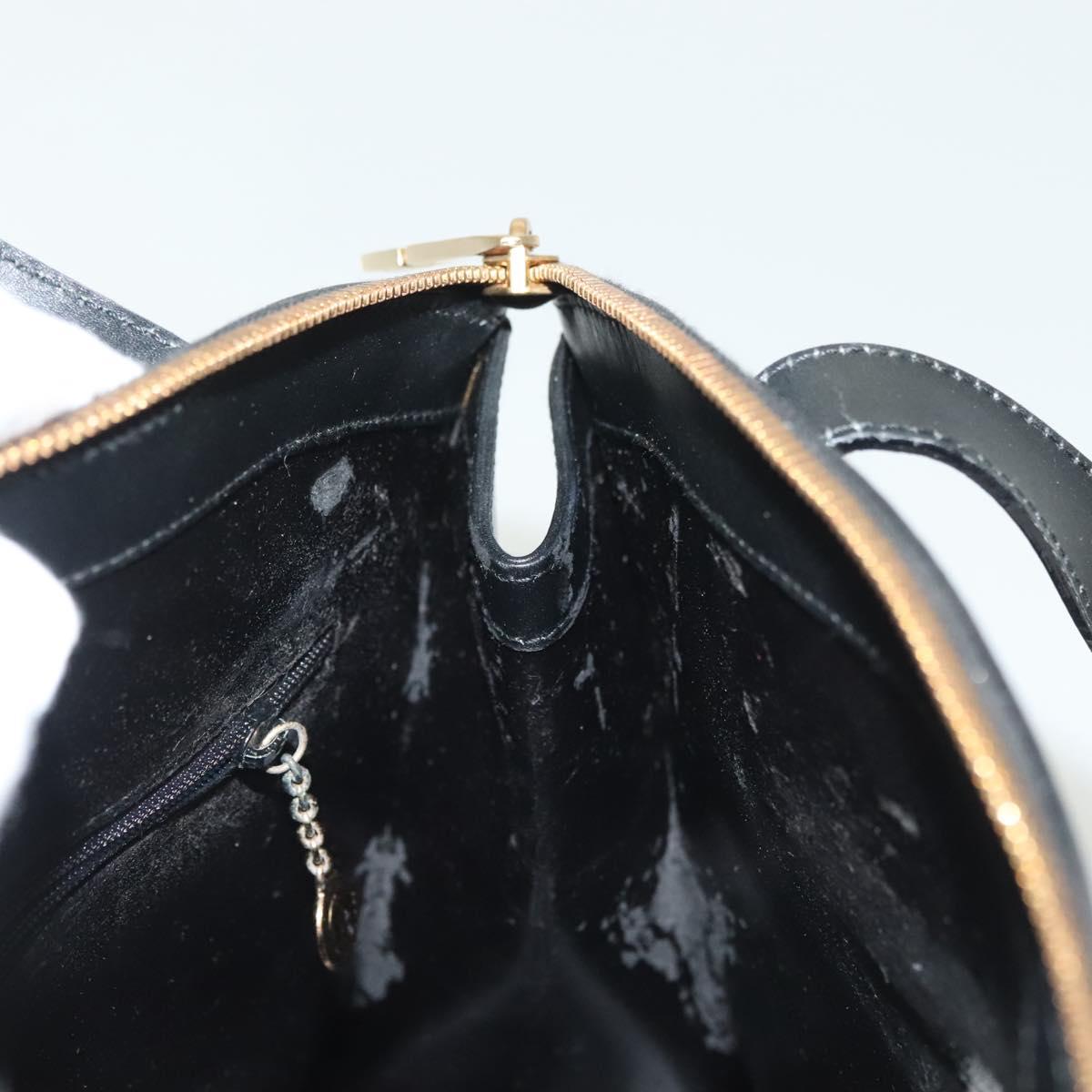 GUCCI Tote Bag Leather Gold Black 000 2058 0569 0 Auth 138115