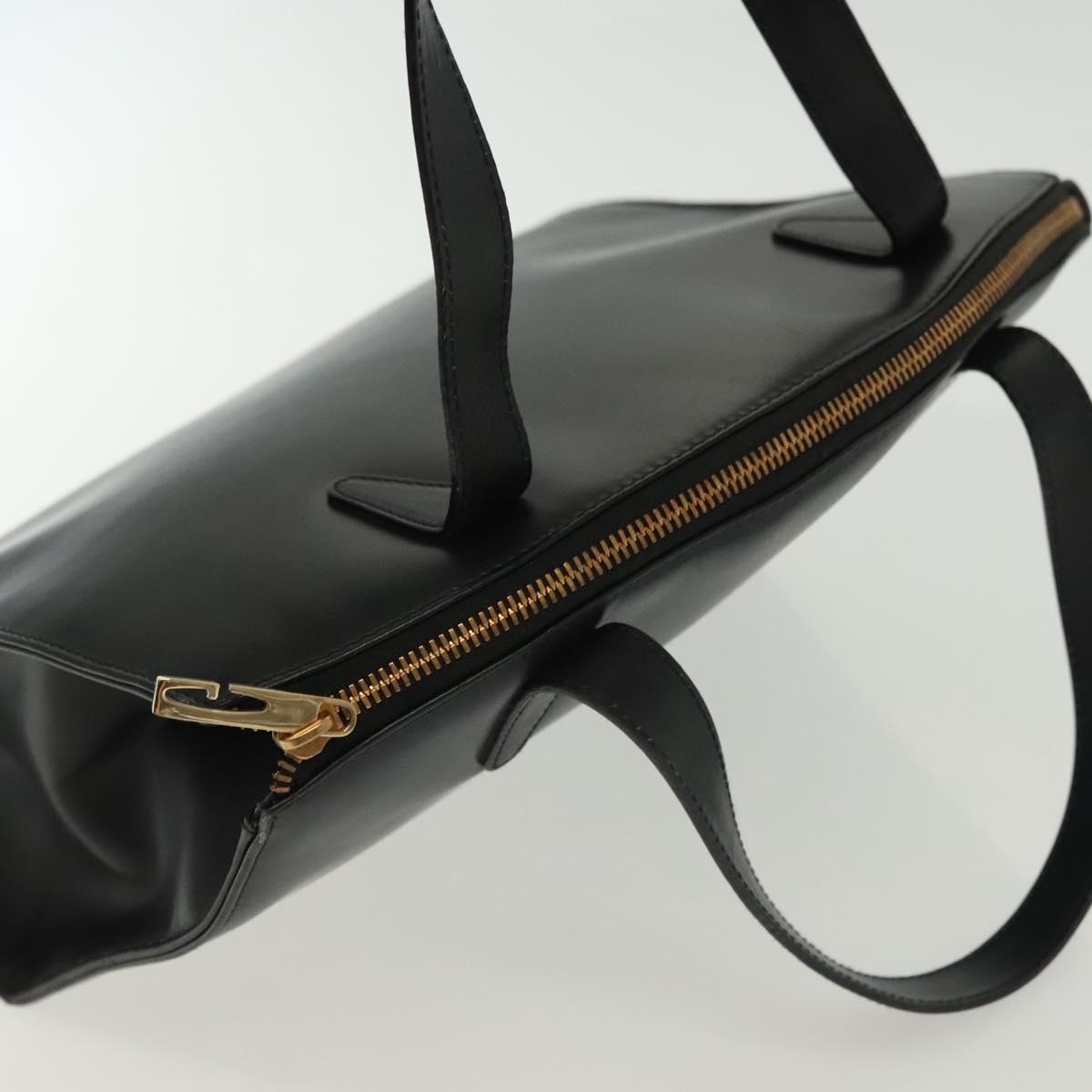 GUCCI Tote Bag Leather Gold Black 000 2058 0569 0 Auth 138115
