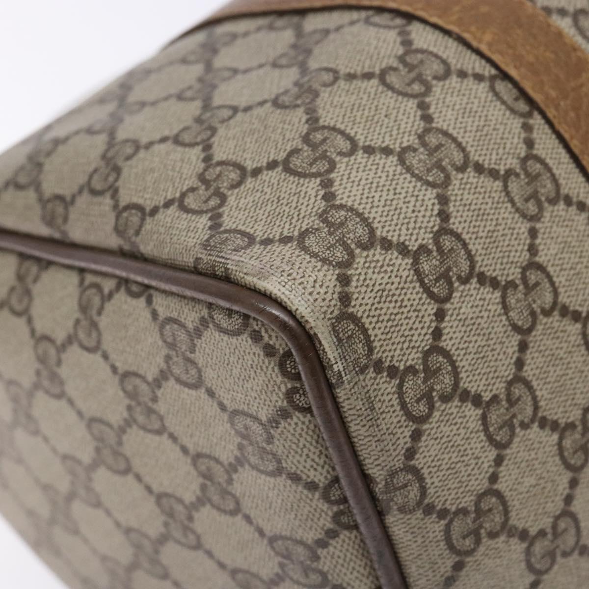 GUCCI GG Supreme Web Sherry Line Hand Bag PVC Beige Gold 69 02 007 Auth 138116