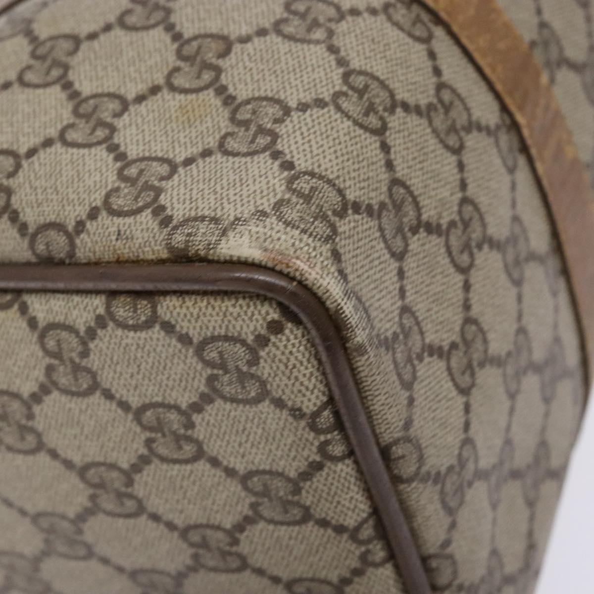 GUCCI GG Supreme Web Sherry Line Hand Bag PVC Beige Gold 69 02 007 Auth 138116
