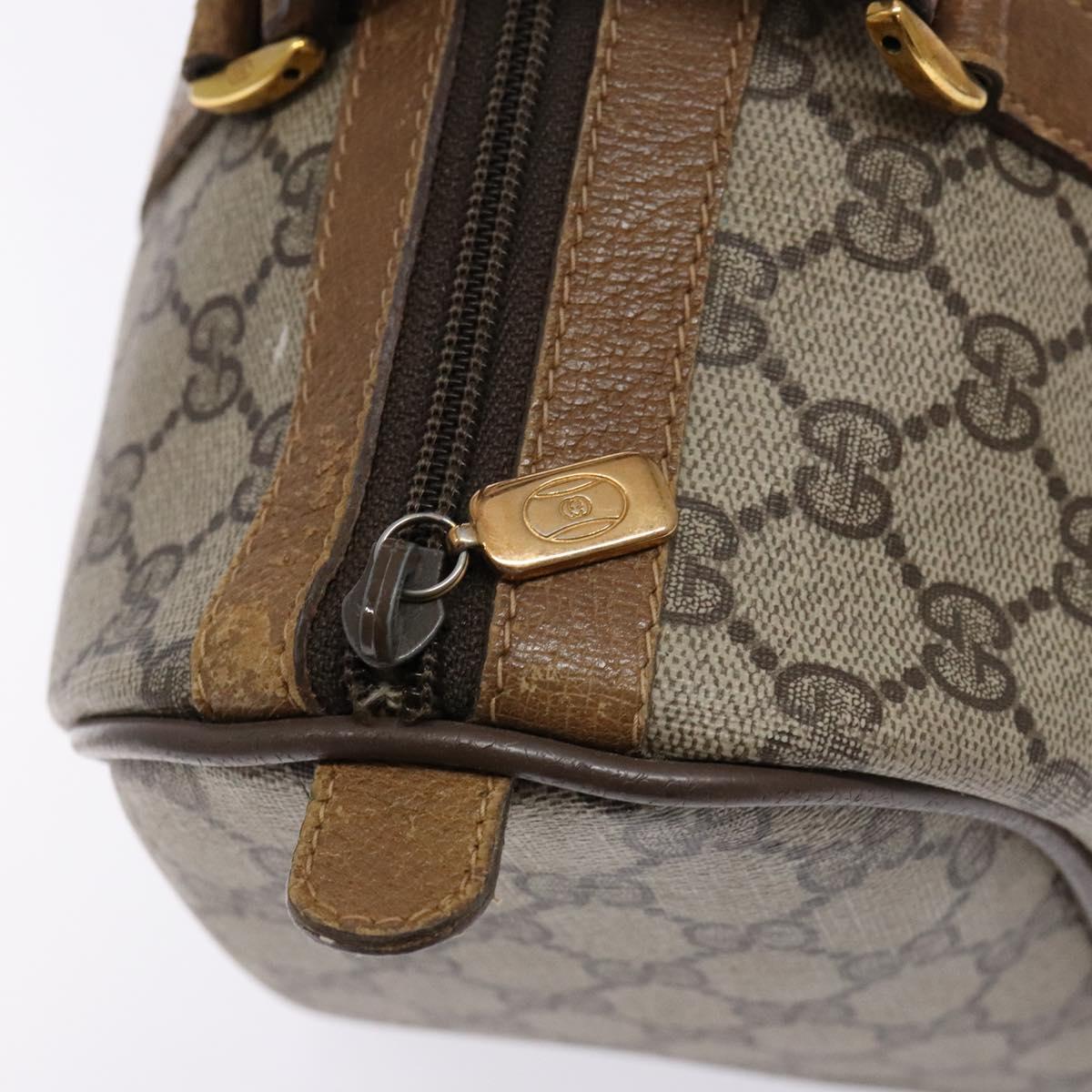 GUCCI GG Supreme Web Sherry Line Hand Bag PVC Beige Gold 69 02 007 Auth 138116