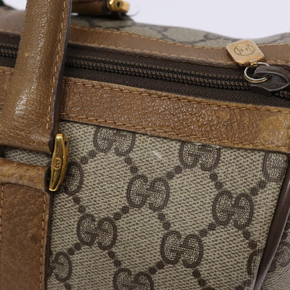 GUCCI GG Supreme Web Sherry Line Hand Bag PVC Beige Gold 69 02 007 Auth 138116