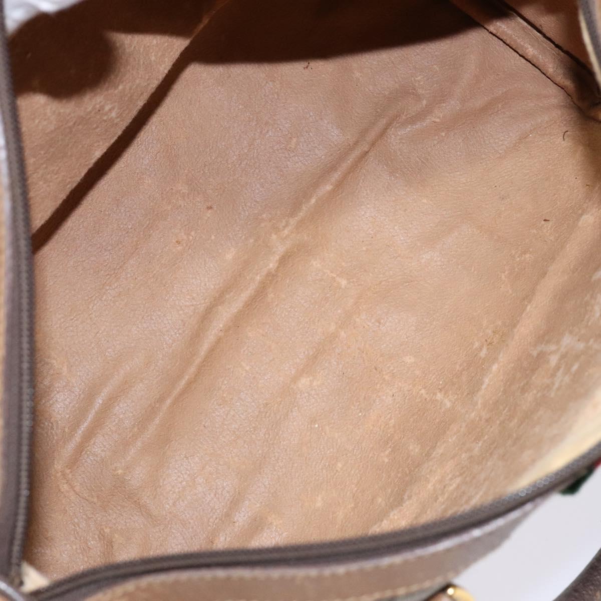 GUCCI GG Supreme Web Sherry Line Hand Bag PVC Beige Gold 69 02 007 Auth 138116