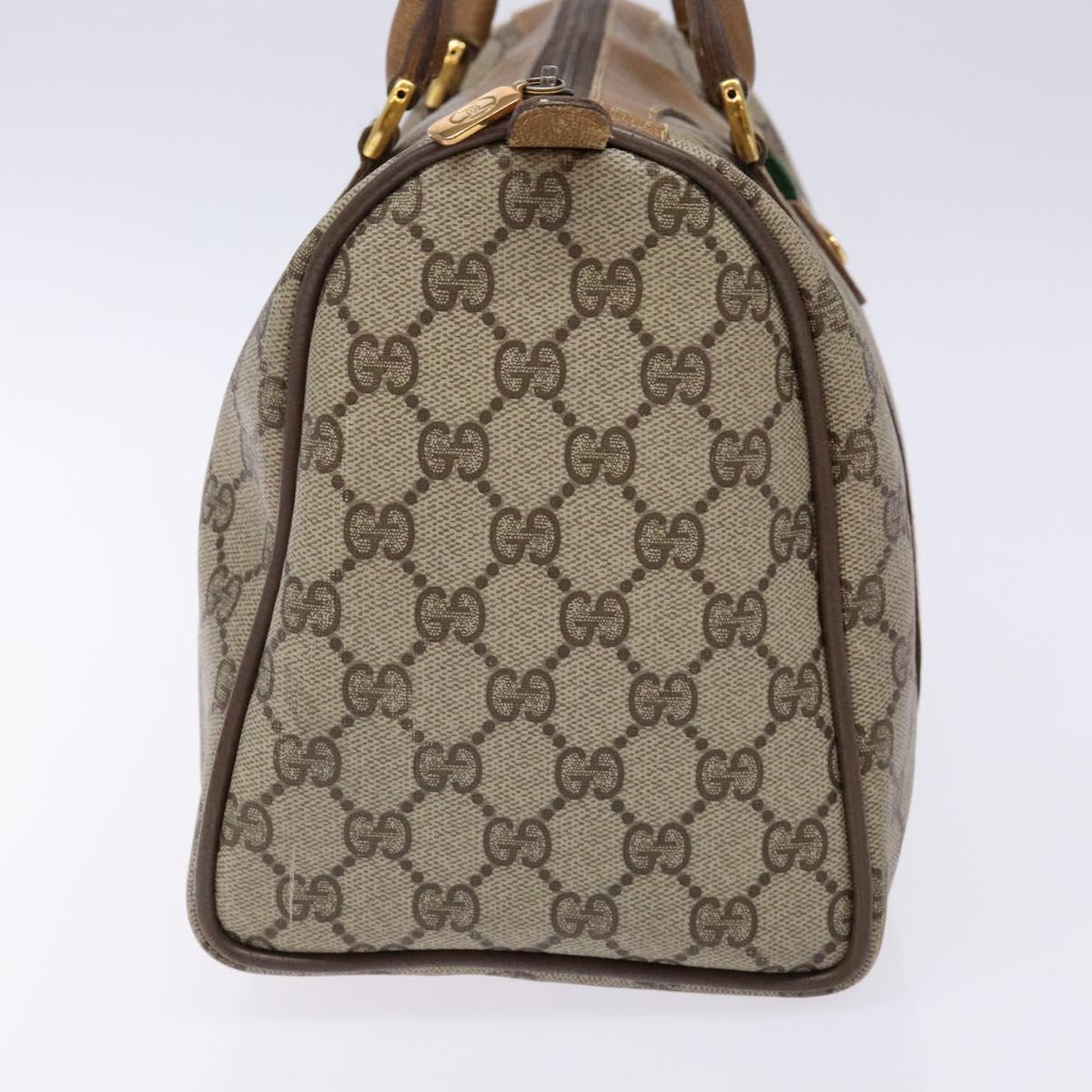 GUCCI GG Supreme Web Sherry Line Hand Bag PVC Beige Gold 69 02 007 Auth 138116