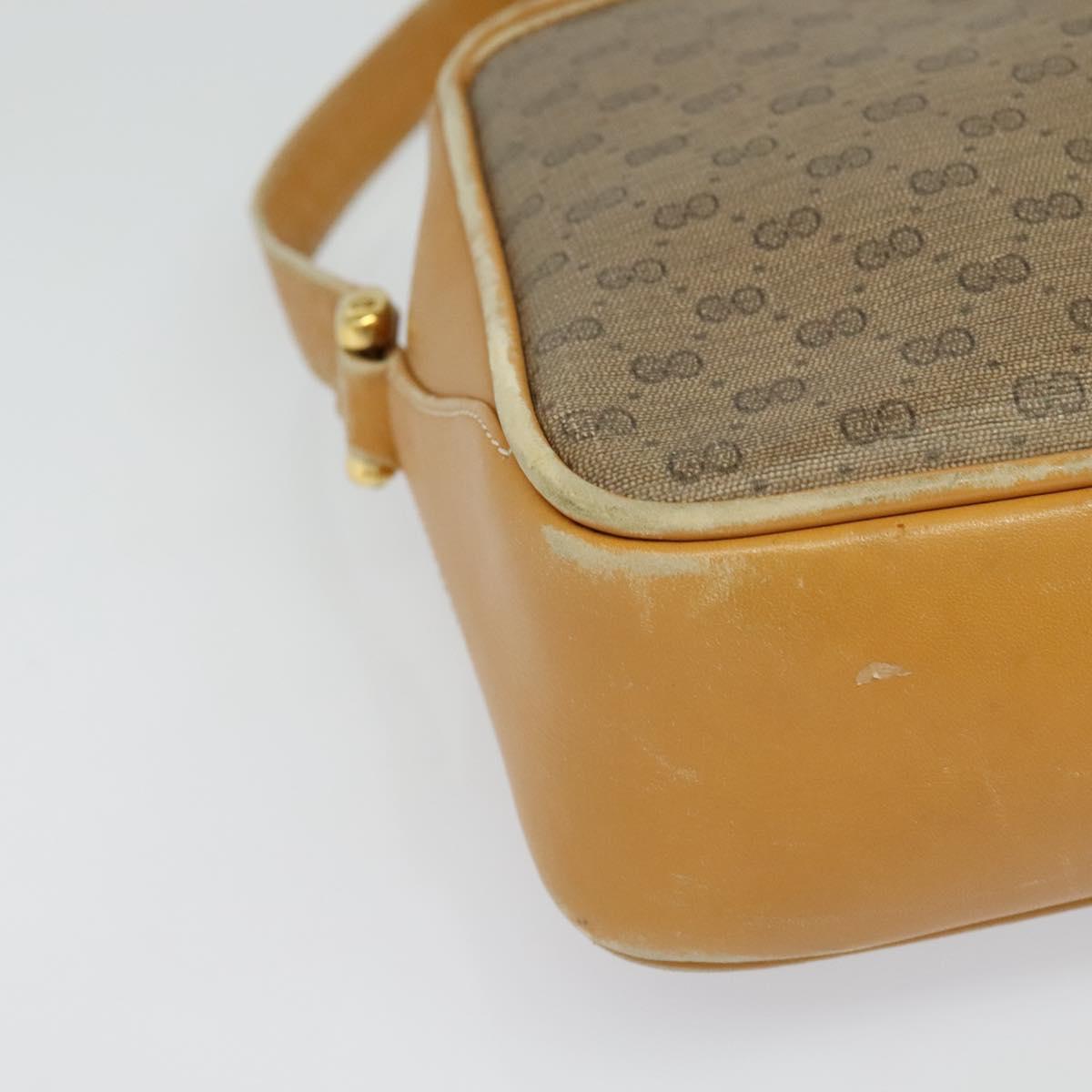 GUCCI Micro GG Supreme Web Sherry Line Bag Beige Gold 001 098 4073 Auth 138118