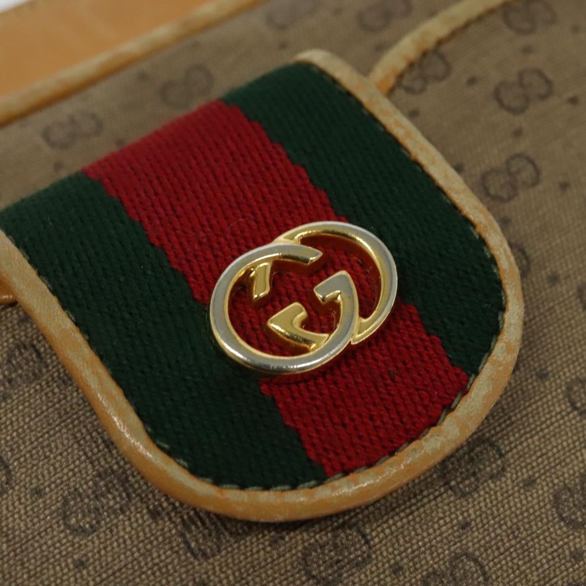 GUCCI Micro GG Supreme Web Sherry Line Bag Beige Gold 001 098 4073 Auth 138118