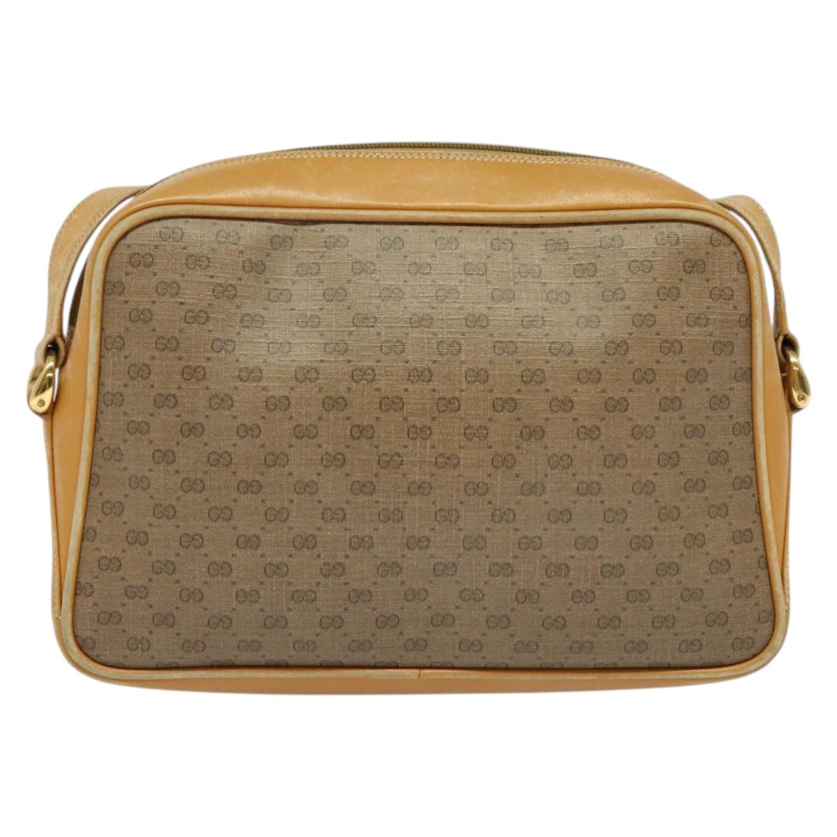 GUCCI Micro GG Supreme Web Sherry Line Bag Beige Gold 001 098 4073 Auth 138118
