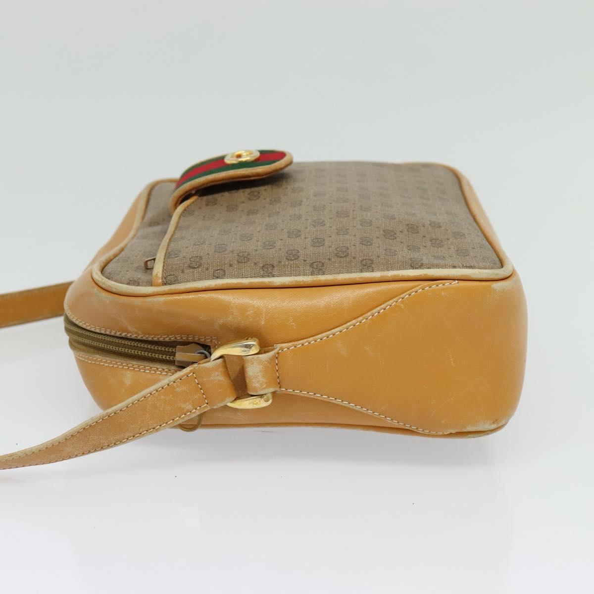 GUCCI Micro GG Supreme Web Sherry Line Bag Beige Gold 001 098 4073 Auth 138118