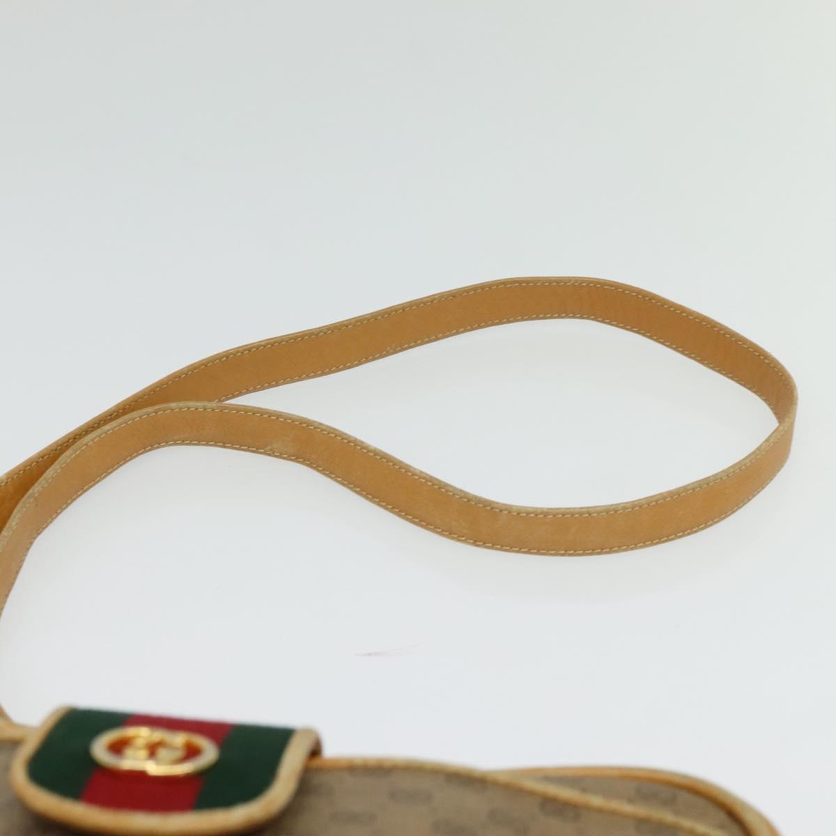 GUCCI Micro GG Supreme Web Sherry Line Bag Beige Gold 001 098 4073 Auth 138118
