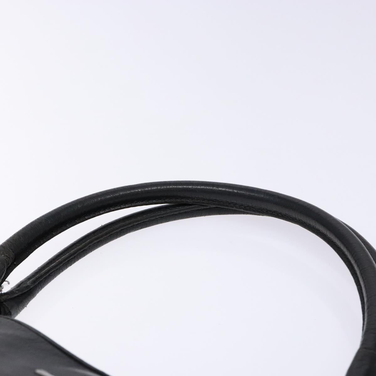 GUCCI Tote Bag Leather Black Silver 113015 Auth 138122