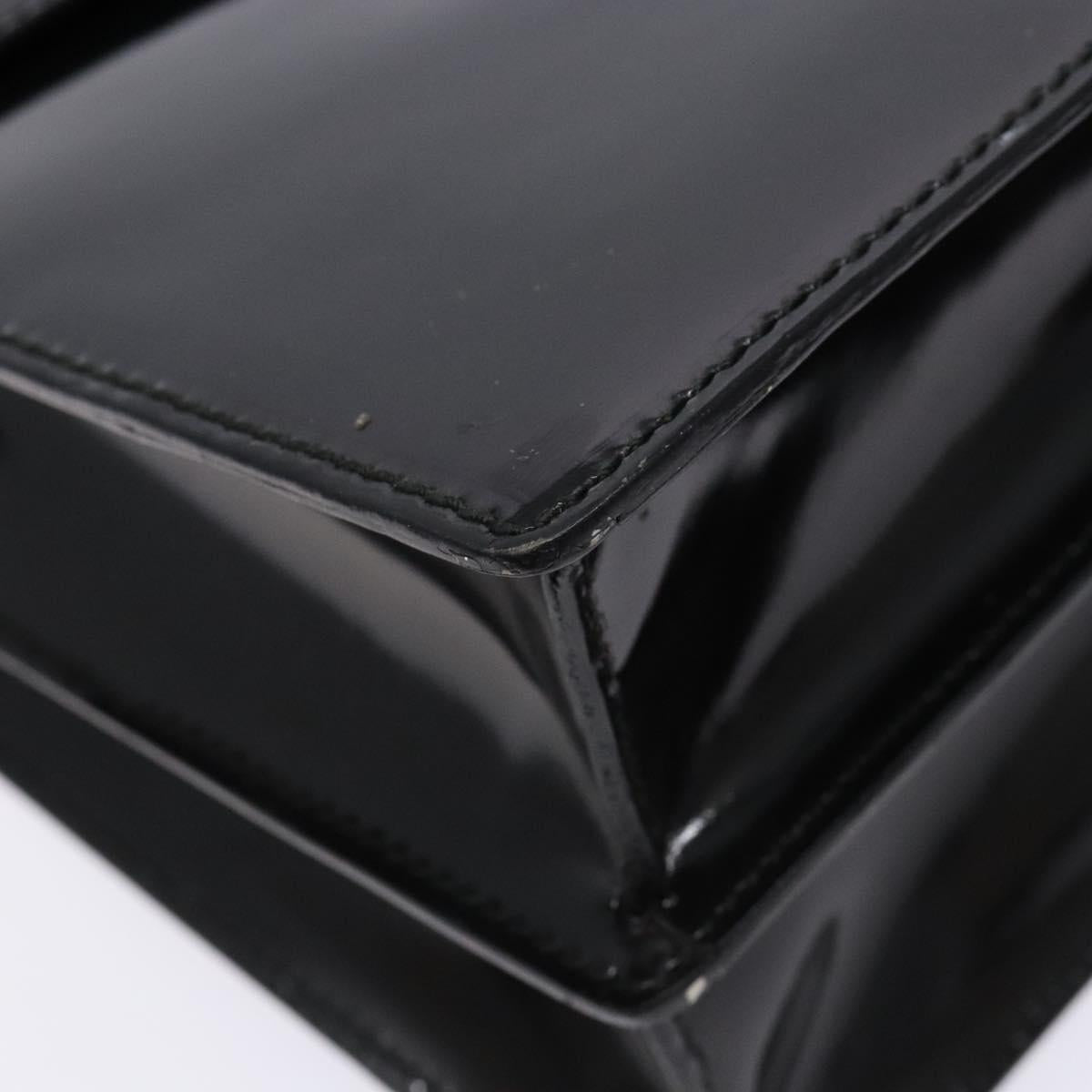 GUCCI Hand Bag Patent leather Black Silver 018 123 1003 Auth 138124