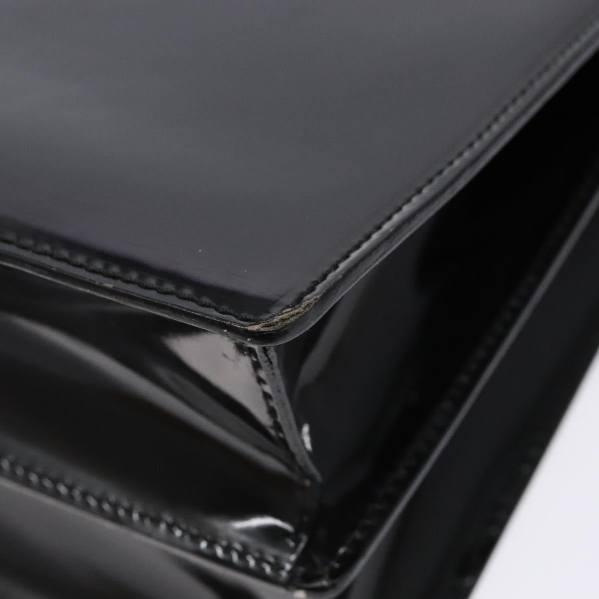 GUCCI Hand Bag Patent leather Black Silver 018 123 1003 Auth 138124