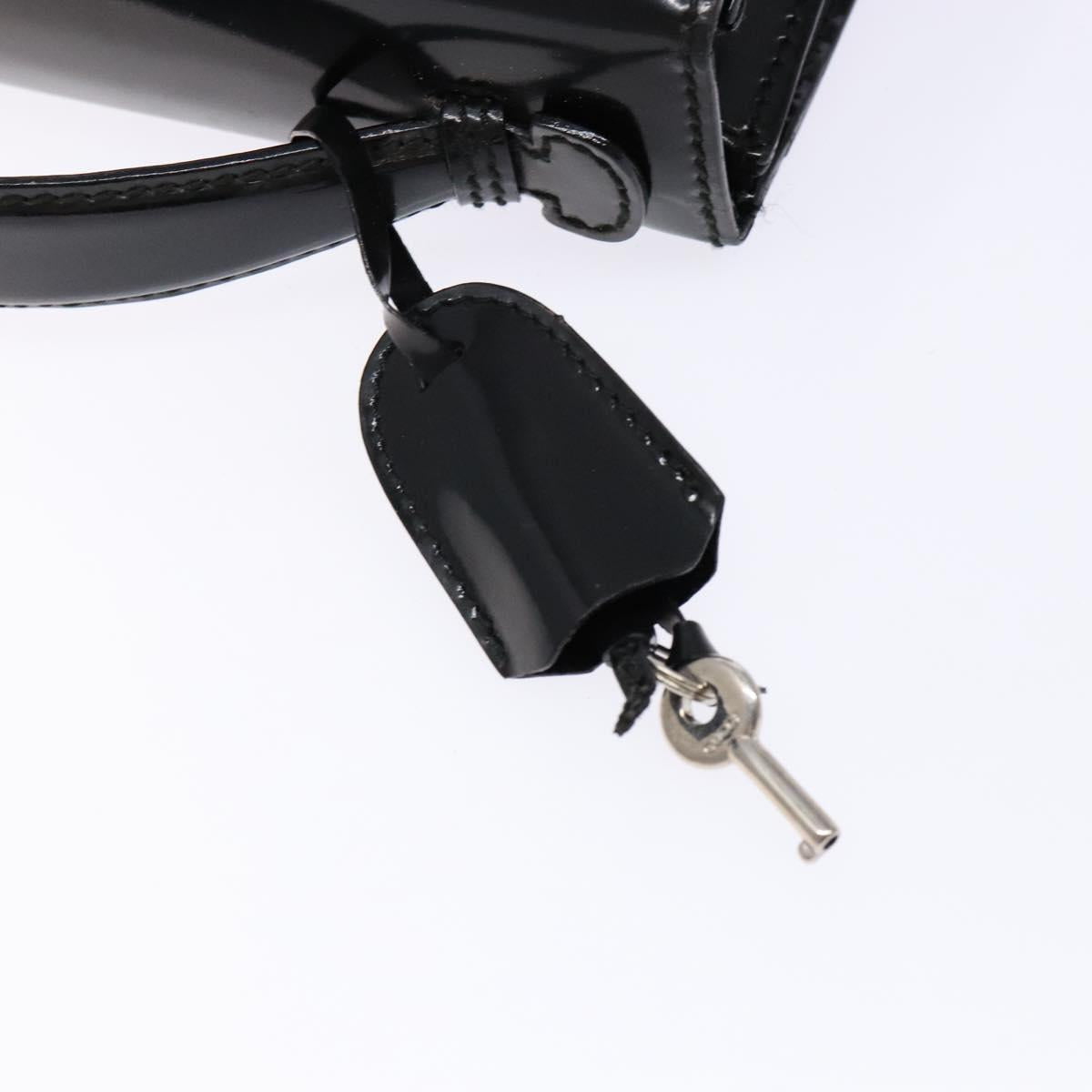 GUCCI Hand Bag Patent leather Black Silver 018 123 1003 Auth 138124