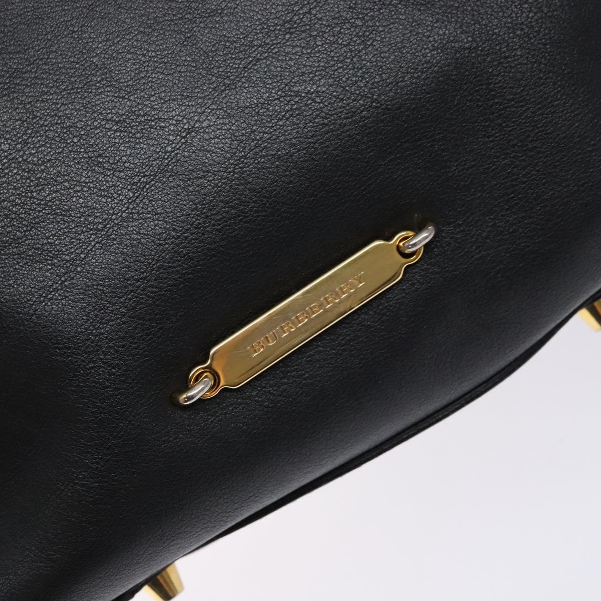 BURBERRY Nova Check Tote Bag Leather Beige Gold Auth 138125