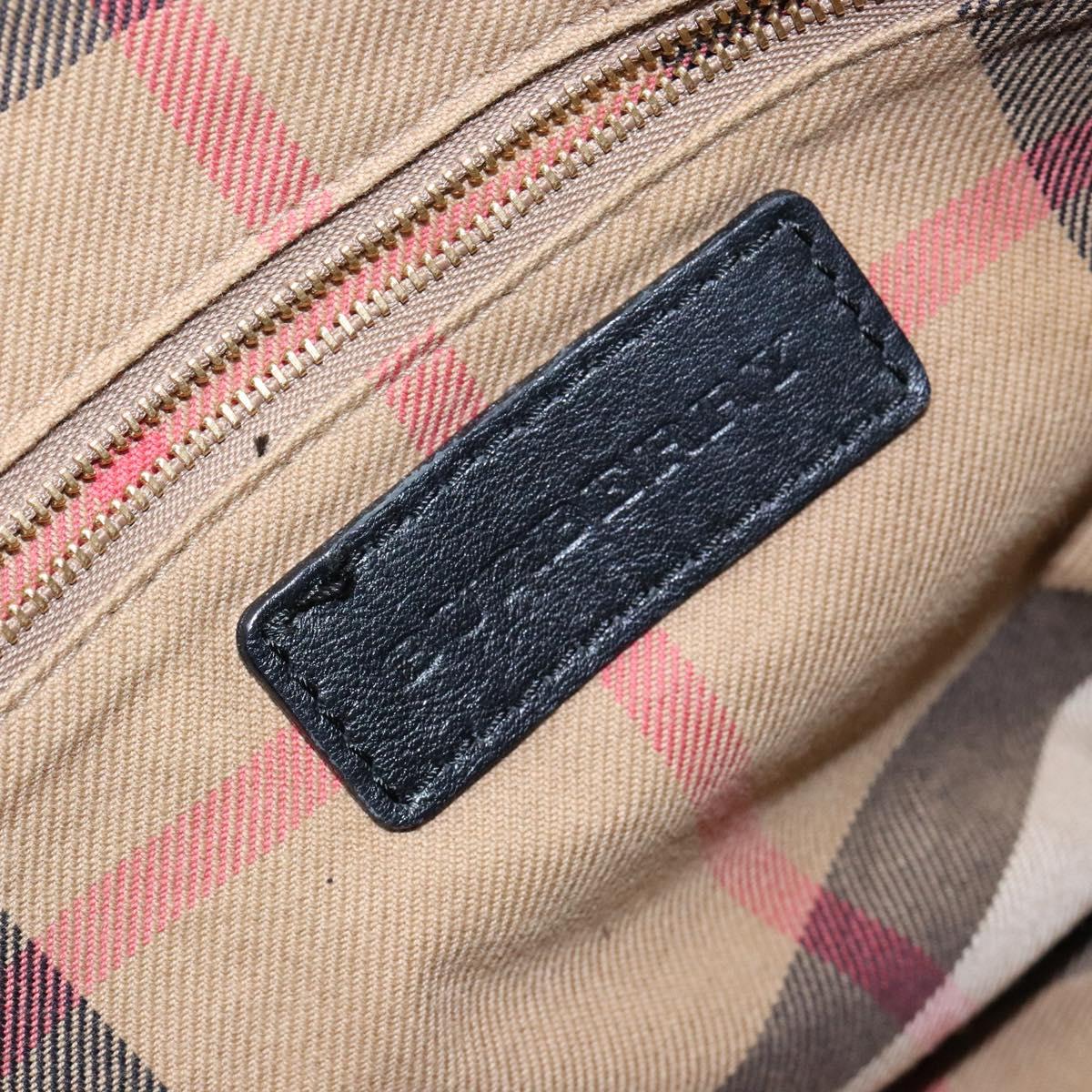 BURBERRY Nova Check Tote Bag Leather Beige Gold Auth 138125