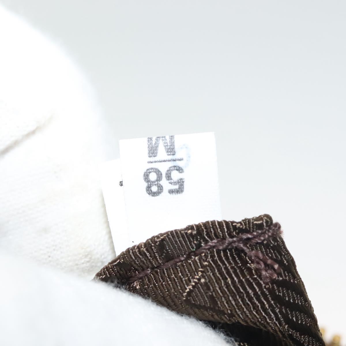 PRADA Clutch Bag Nylon Beige Gold Auth 138126