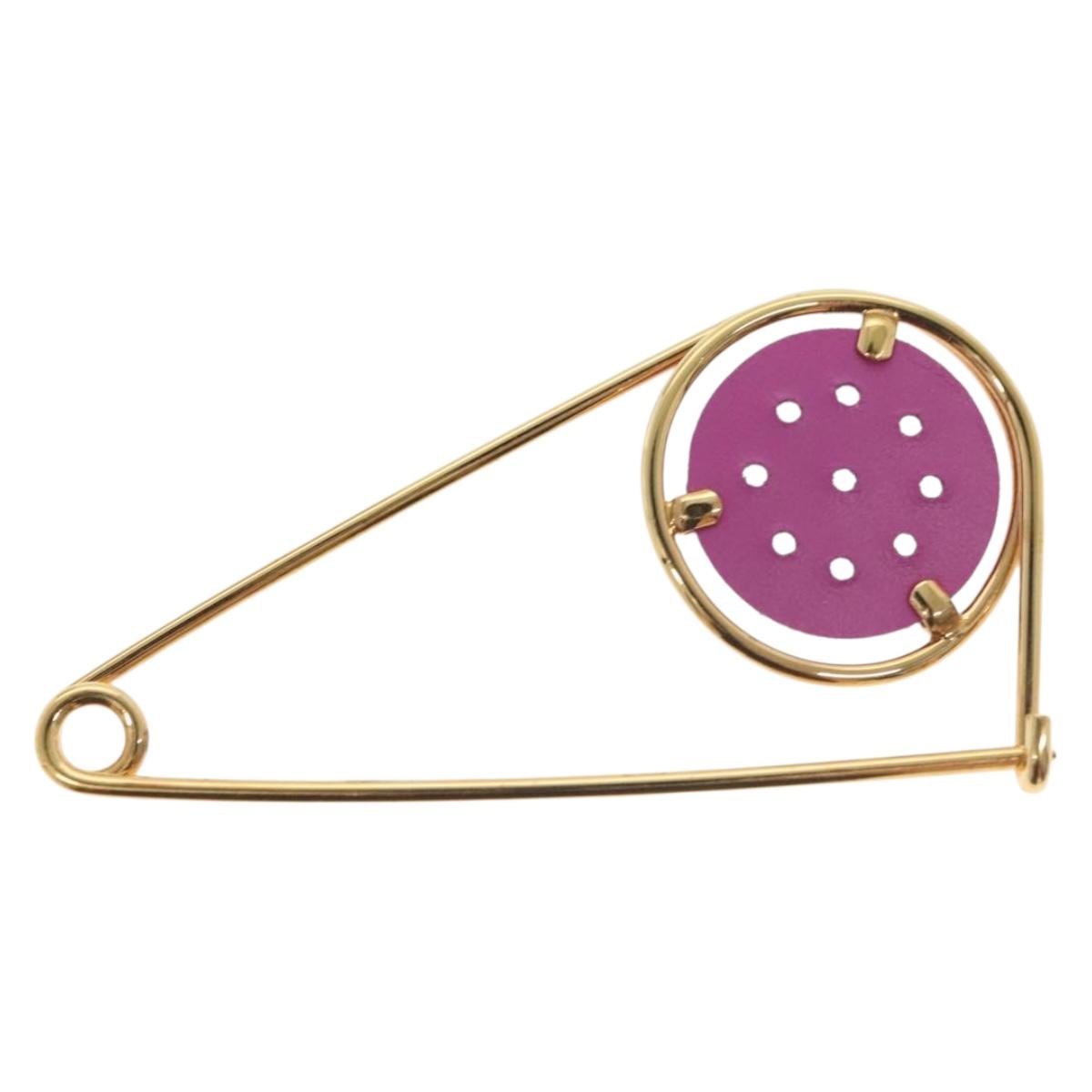 LOEWE Brooch metal Gold Tone Auth 138127