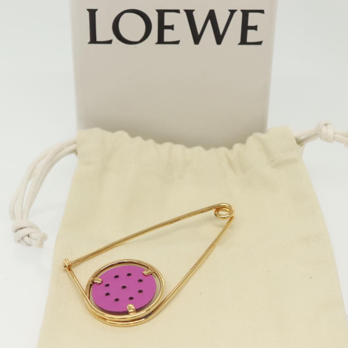 LOEWE Brooch metal Gold Tone Auth 138127