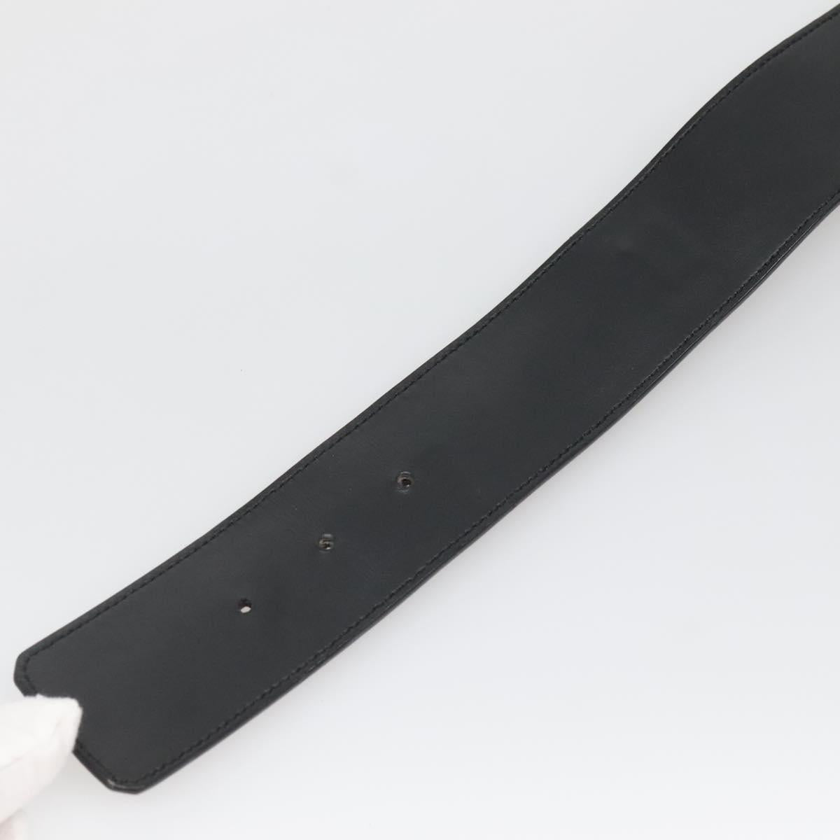 GUCCI Belt Leather 37.4"" Black Gold 114651 Auth 138130