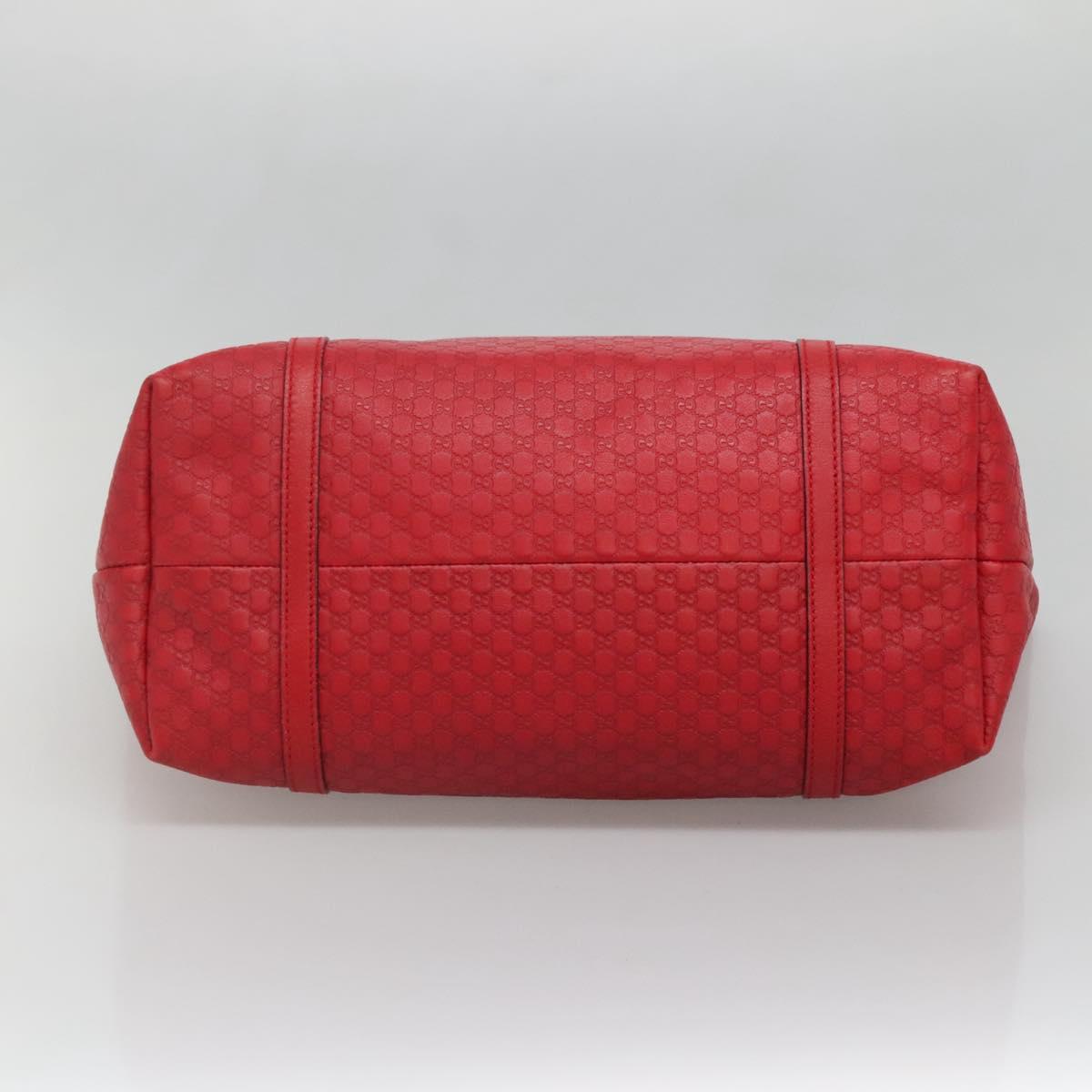 GUCCI Micro GG Canvas Micro Guccissima Bag Leather Red Gold 309613 Auth 138140