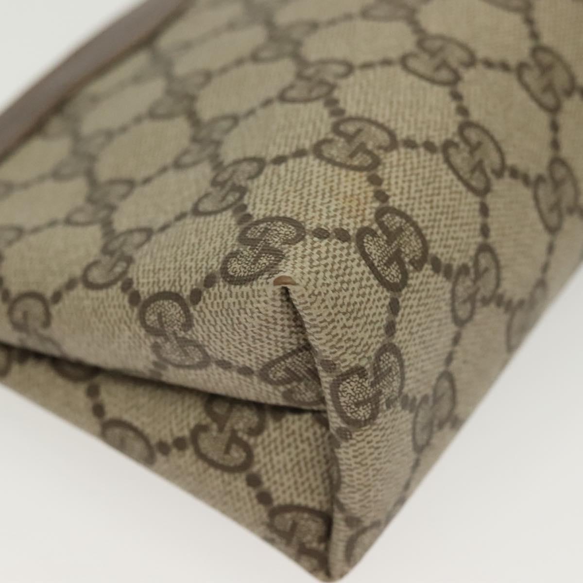 GUCCI GG Supreme Pouch PVC Beige 89 01 020 Auth 138143