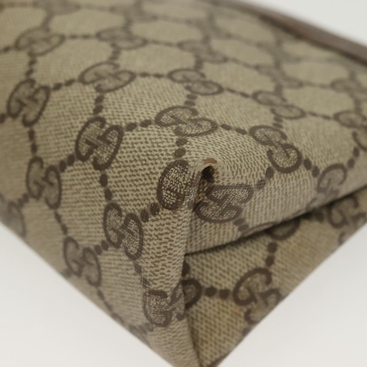 GUCCI GG Supreme Pouch PVC Beige 89 01 020 Auth 138143