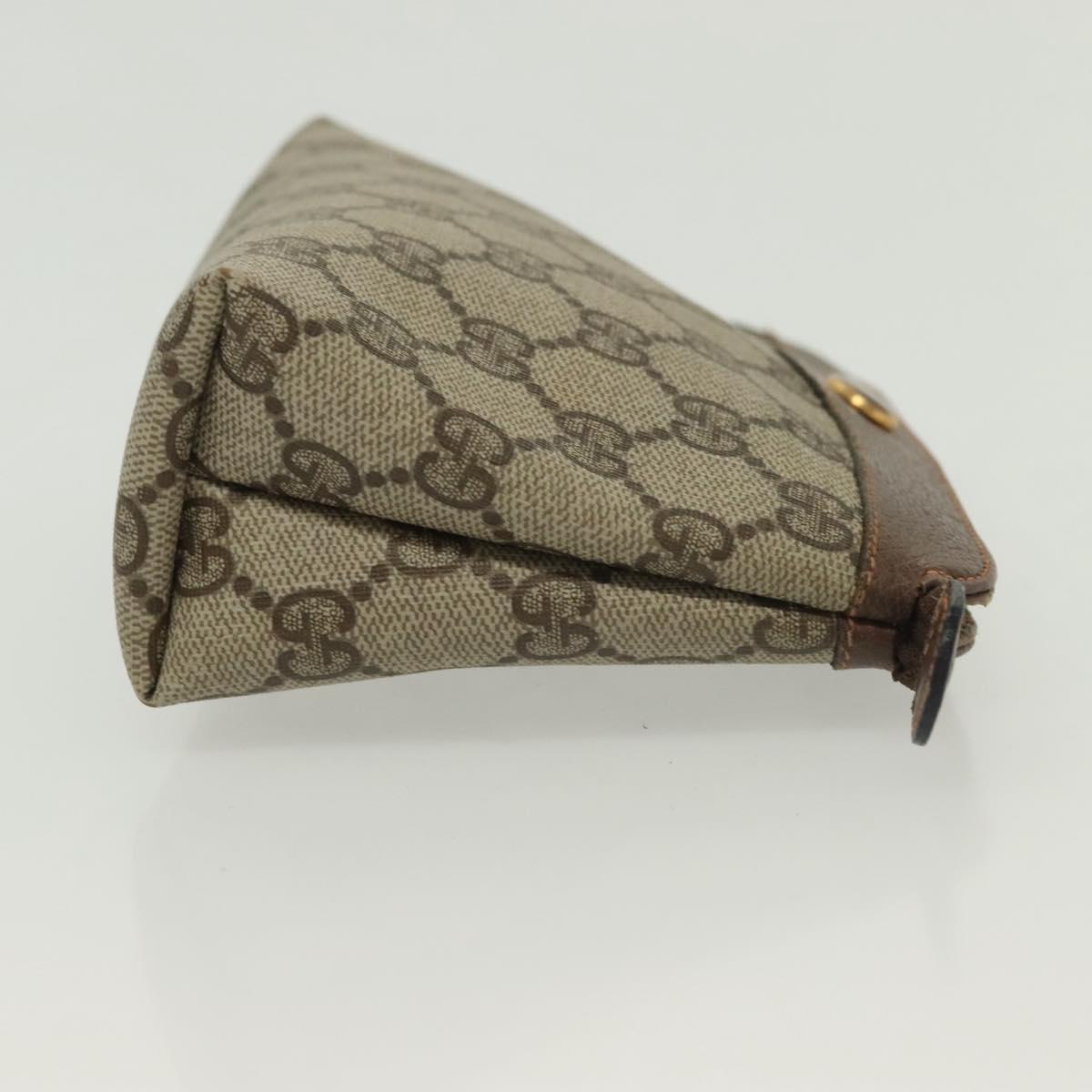 GUCCI GG Supreme Pouch PVC Beige 89 01 020 Auth 138143