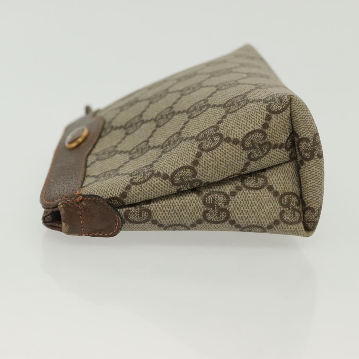 GUCCI GG Supreme Pouch PVC Beige 89 01 020 Auth 138143