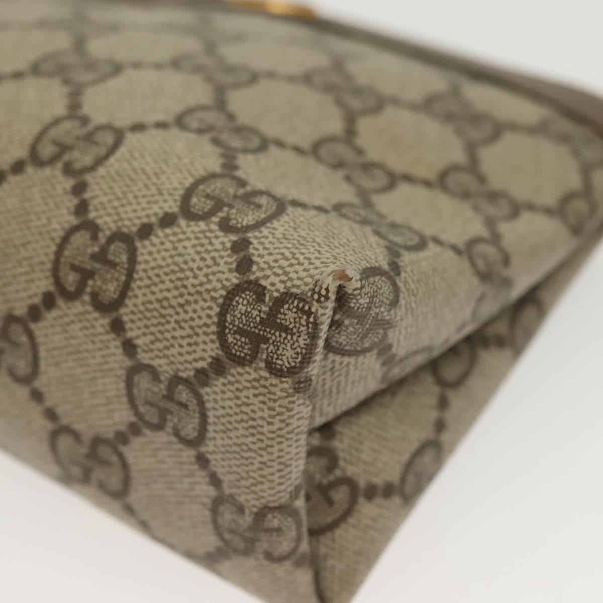 GUCCI GG Supreme Pouch PVC Beige 89 01 020 Auth 138143