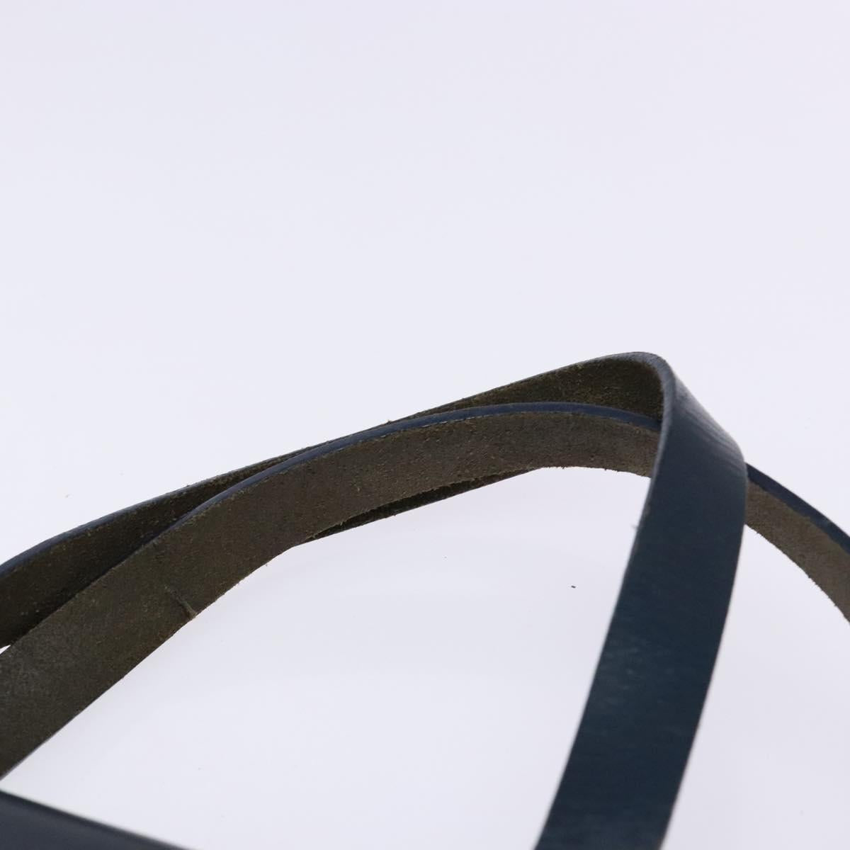 FENDI Zucchino Canvas Mamma Baguette Hand Bag Navy Silver Auth 138177