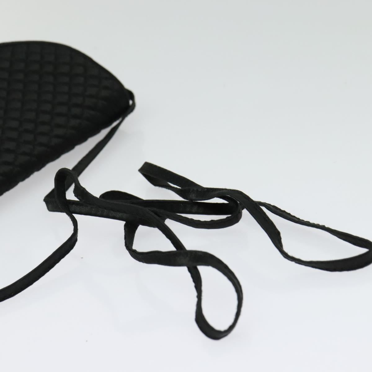 BOTTEGA VENETA Shoulder Bag Satin Black Gold Auth 138179