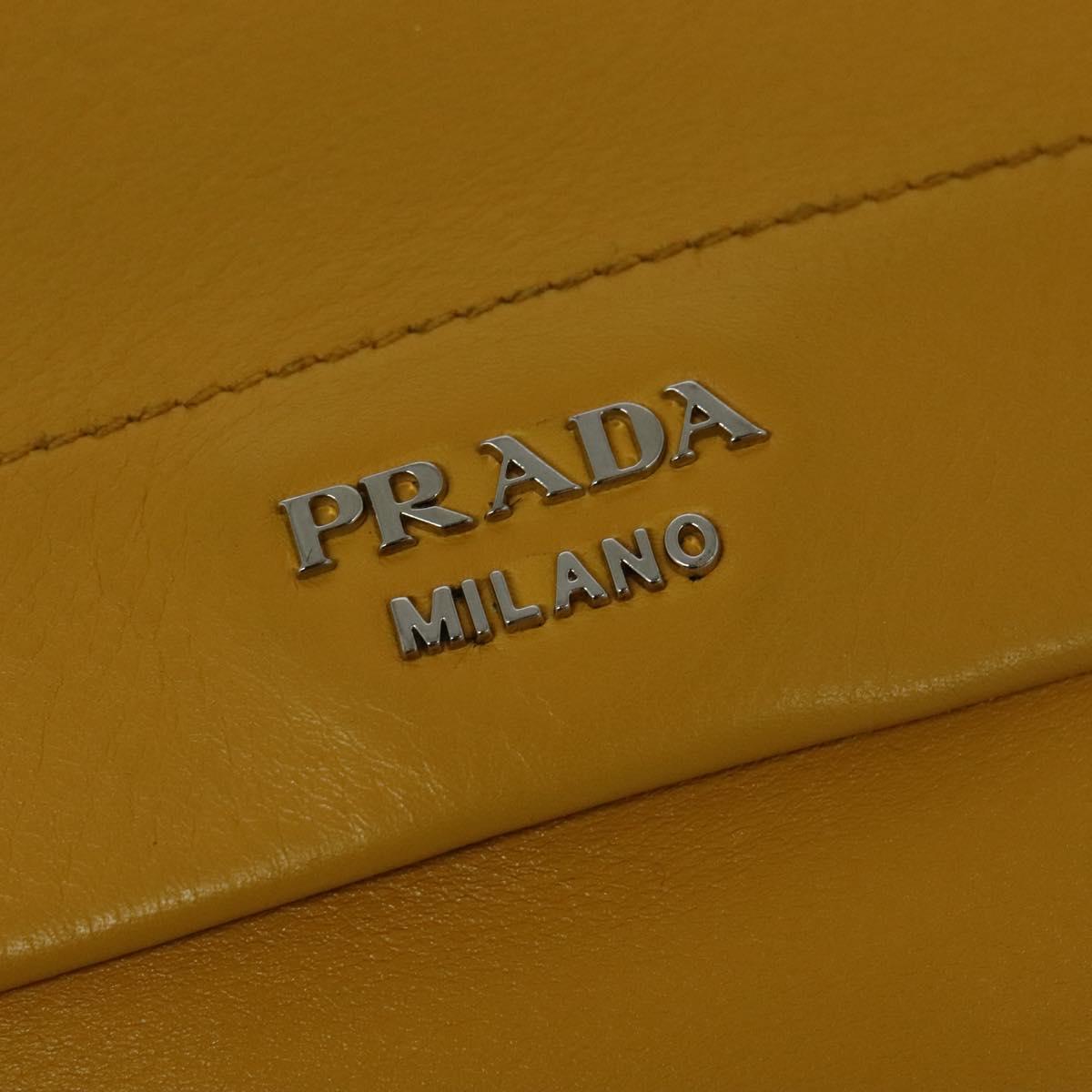 PRADA Shoulder Bag Yellow Silver Auth 138192