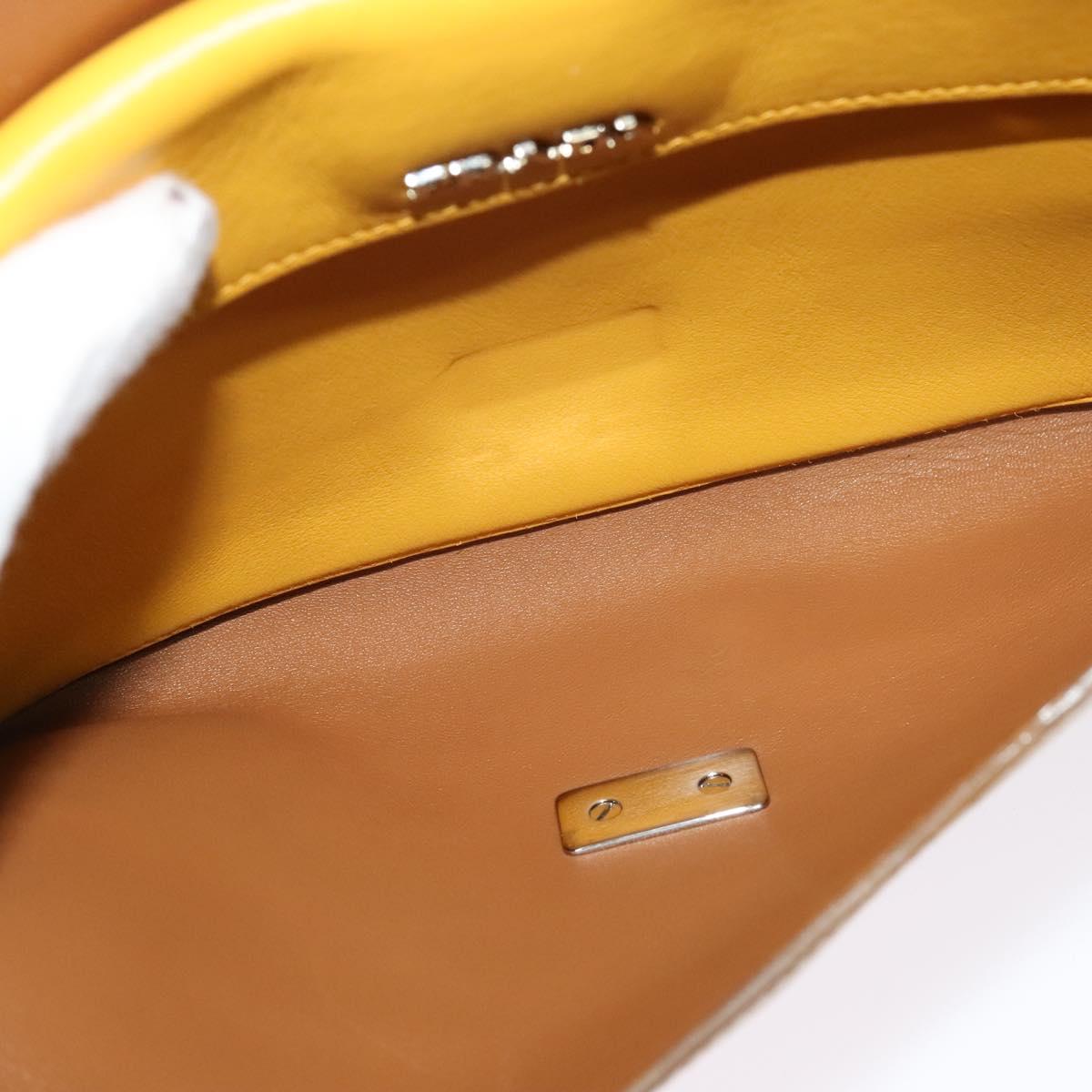 PRADA Shoulder Bag Yellow Silver Auth 138192