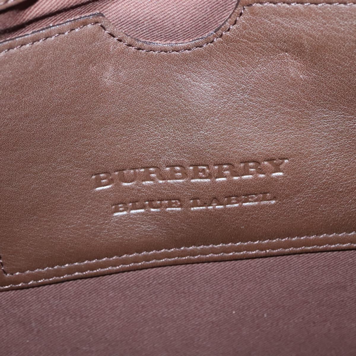 BURBERRY Blue Label Shoulder Bag Corduroy Beige Silver Auth 138201